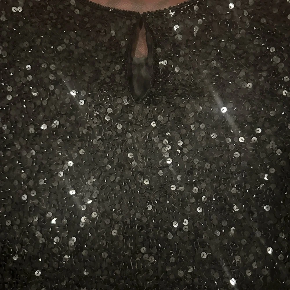 Laurence Kazar Black Sequin Blouse - Picture 3 of 8